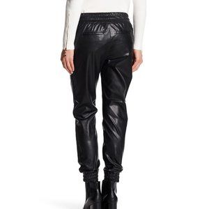 Love Token Faux Leather Jogger Pants